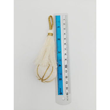 Beige and Gold Pumpkin Tassels, Latkan, Indian Tassels